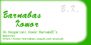 barnabas komor business card